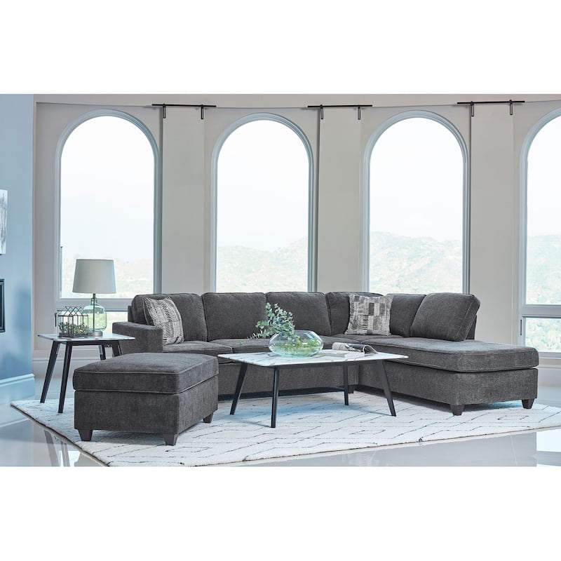 Mccord Upholstered Track Arm Sectional Sofa Dark Grey - Dark Grey - Reversible