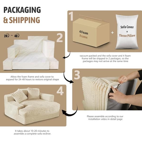 WOWMAX Chaise Lounge Chair Indoor Bedroom Oversized Chaise Lounge Sofa