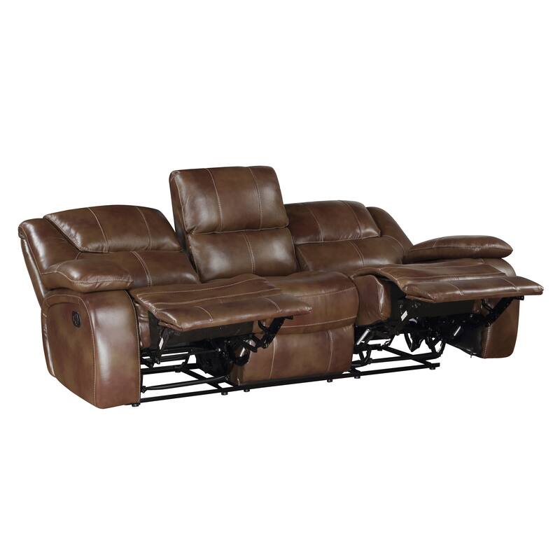 Baron 2-Piece Leather Match Manual Reclining Sofa Set