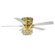 preview thumbnail 11 of 14, 48-inch Modern Brass Crystal Low Profile Chandelier Ceiling Fan with Light and Remote Control - 48" W x 15.1" H