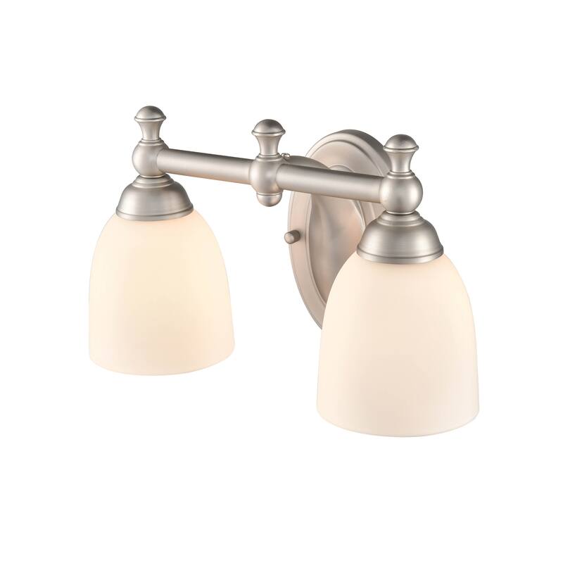 Millennium Lighting Metal 2 Light Vanity Fixture in Multiple Finishes with Frosted Glass Shades