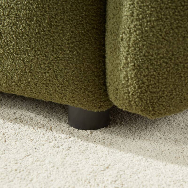3 Seater Lounge Couch Teddy Fabric Upholstered Deep Seat Sofa