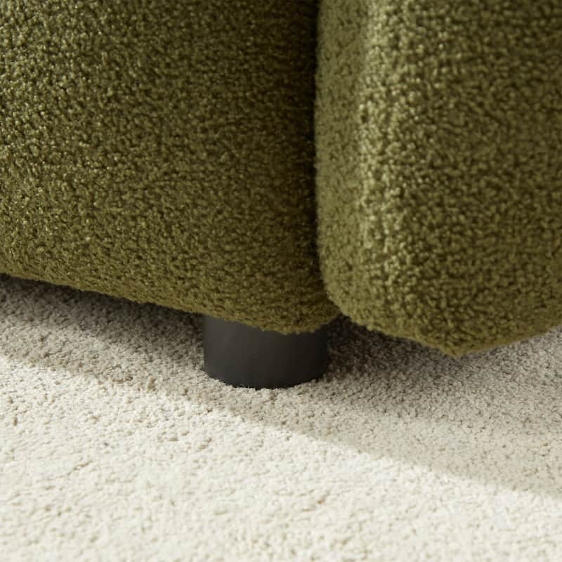Modern Living Room Teddy Fabric Sofas Set, 1+3+3 Seater Couches