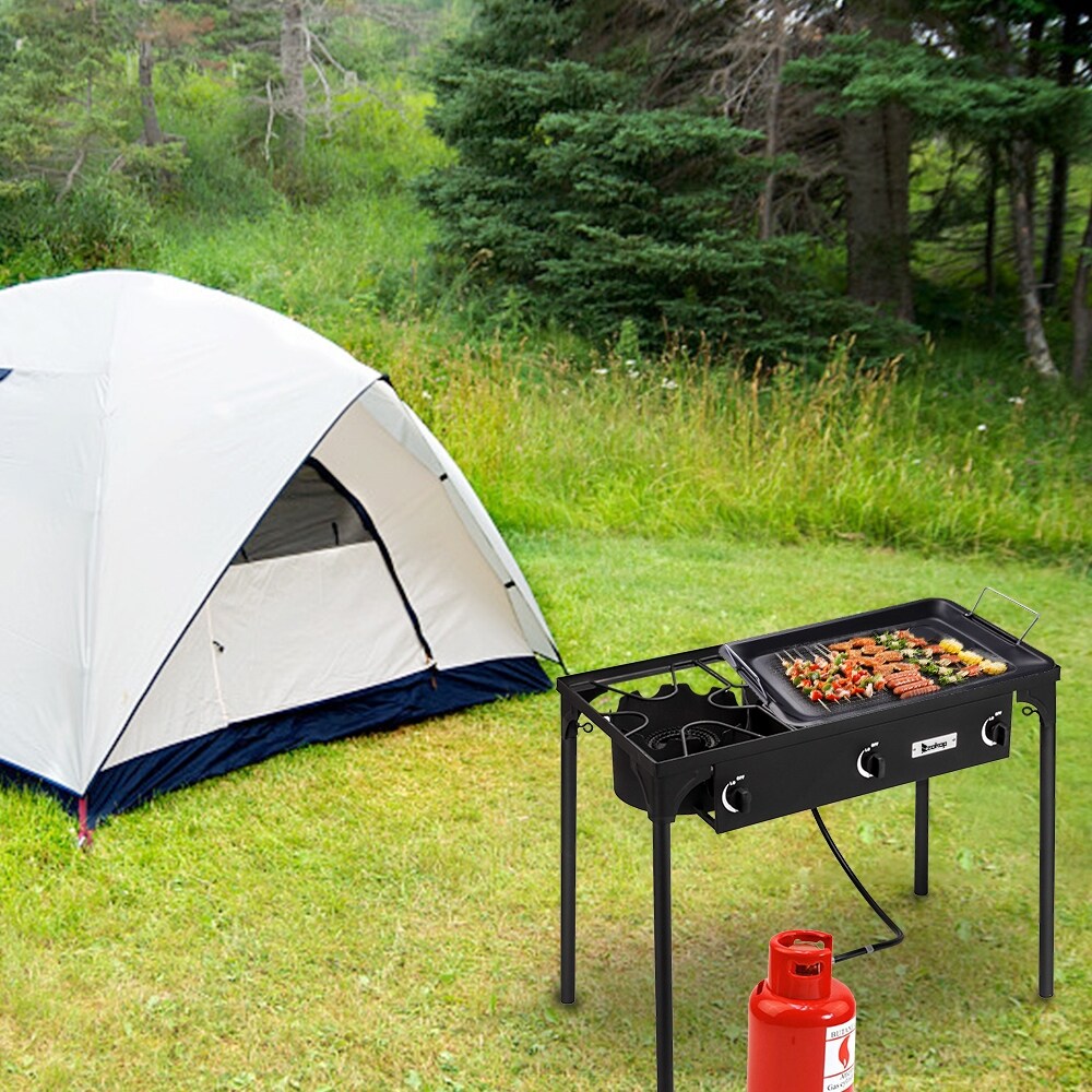Outdoor Courtyard Camping BBQ Gas Burner Stove(1/2/3 Burner) - -