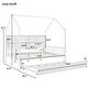 preview thumbnail 27 of 44, House Bed with Trundle,Wooden Kids Bedframe with Storage Shelf,Roof for Kids and Bedroom,No Box Spring Required