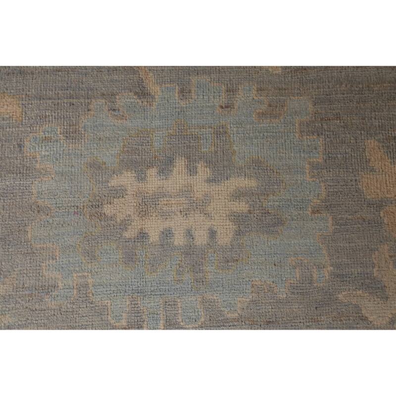 Hand Knotted Oriental 100% Wool Carpet Transitional All-Over Greys & Charcoal Oushak Area Rug - 13' 10'' X 10' 2''
