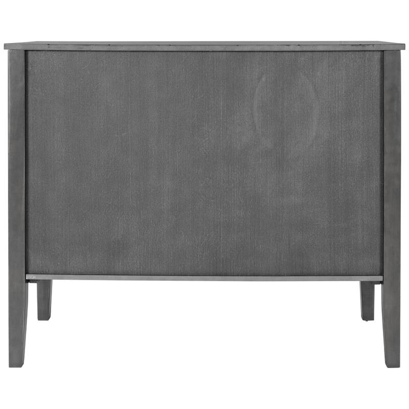 Wooden Storage Sideboard Entryway Cabinets with Adjustable Shelves, Cupboard with 3 Retro Metal Handles & 4 Pinewood Legs