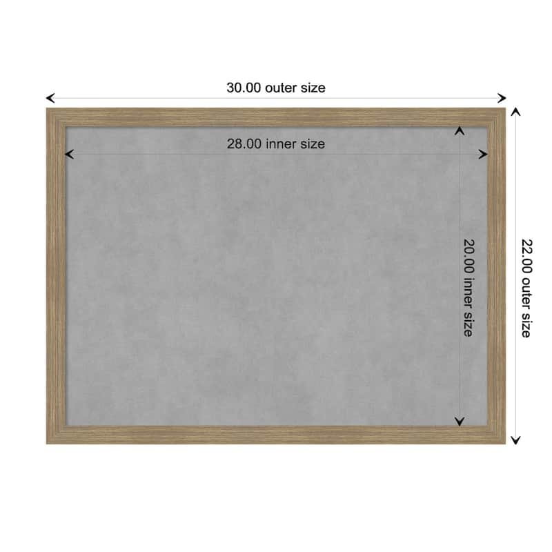 Amanti Art Woodgrain Stripe Mocha Framed Magnetic Board - Board Size 28x20