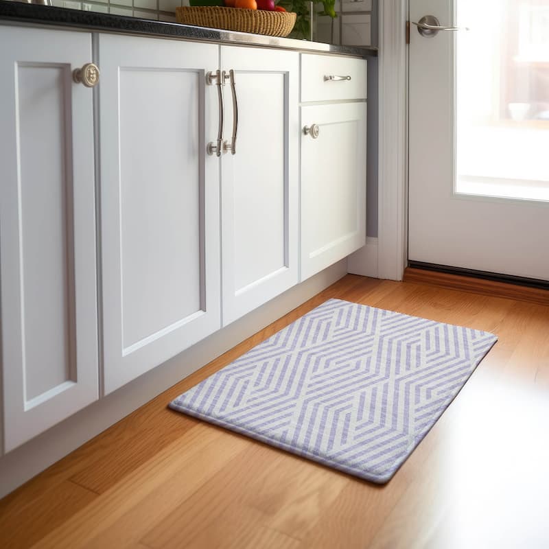 Premium Washable Super Soft Contemporary Geo Mayfield Rug - Lavender - 1' 8" x 2' 6" - Rectangle