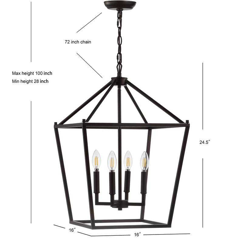 Marion Lantern Metal LED Pendant, by JONATHAN Y