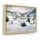 preview thumbnail 6 of 10, Designart "Mountain Village In Winter" Traditional Framed Canvas Wall Art Print 20 In. Wide x 12 In. High - Maple