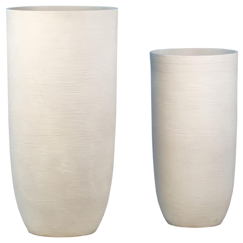 Garden Fiber and Sand Composition Pot Planter (Set of 2) - Sand