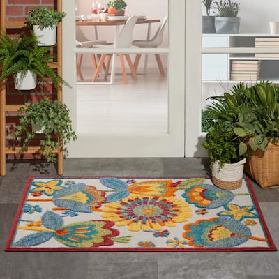 Nourison Aloha Scandinavian Floral Indoor/Outdoor Area Rug