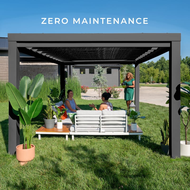Backyard Discovery Trenton 14x12' Galvanized Steel Pergola with Canopy