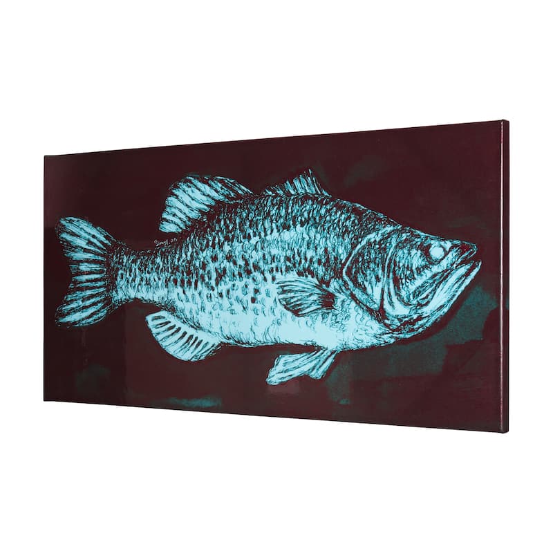 Largemouth Bass Turquoise (30 x 60) Canvas Art Print