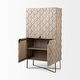 preview thumbnail 13 of 15, Excelsior I Light Brown Solid Wood w/ Gold Iron Base Sideboard