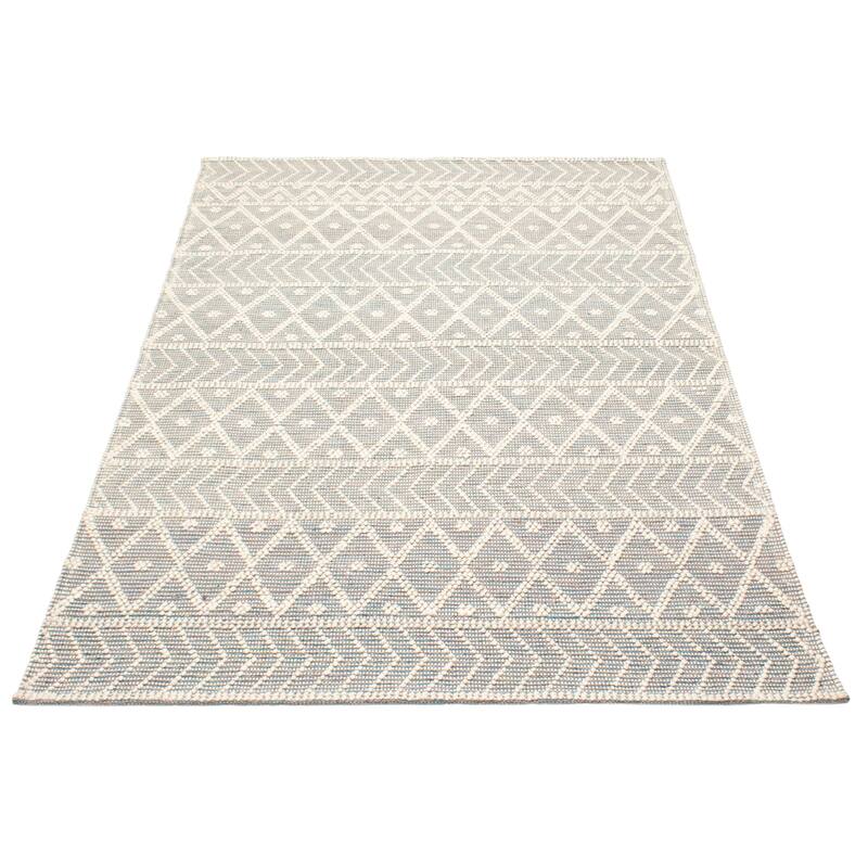 ECARPETGALLERY Braid weave Sienna Grey Wool Rug - 6'1 x 9'1