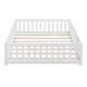 preview thumbnail 20 of 22, Full Size Floor Bed with Safety Guardrails and Door, Solid Wood Platform Frame for Children