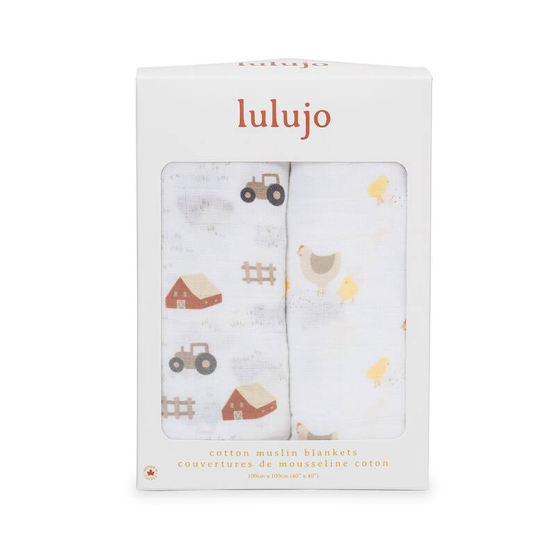 lulujo 2 PK Muslin Swaddling Blankets