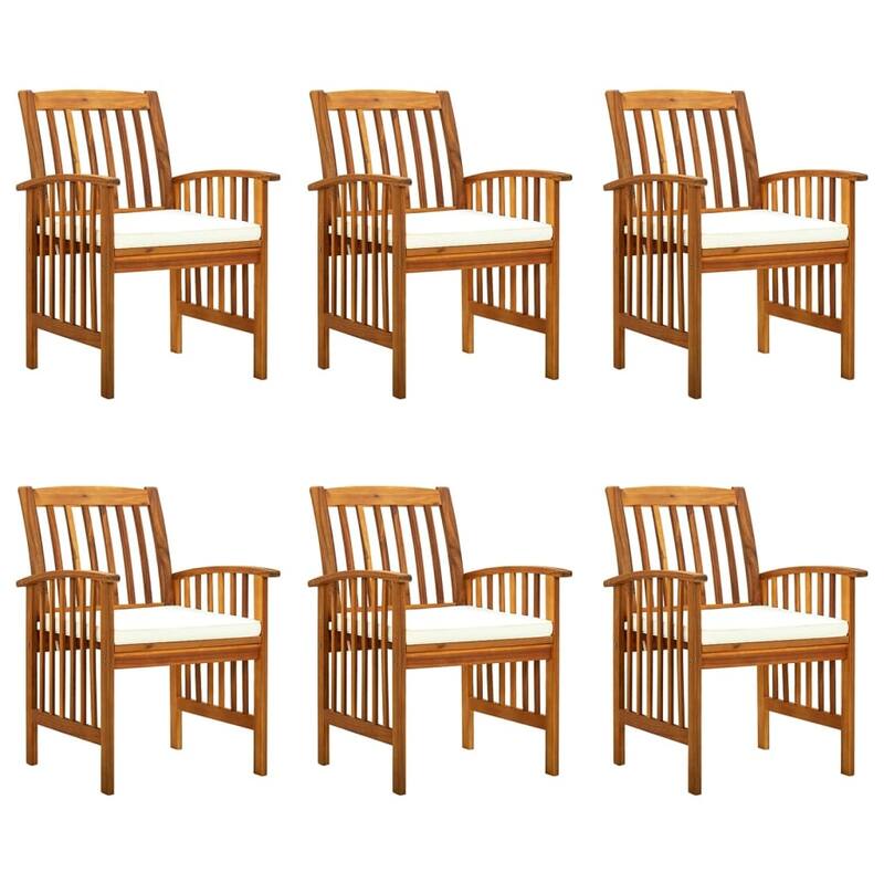 vidaXL Patio Dining Chairs with Cushions Solid Wood Acacia