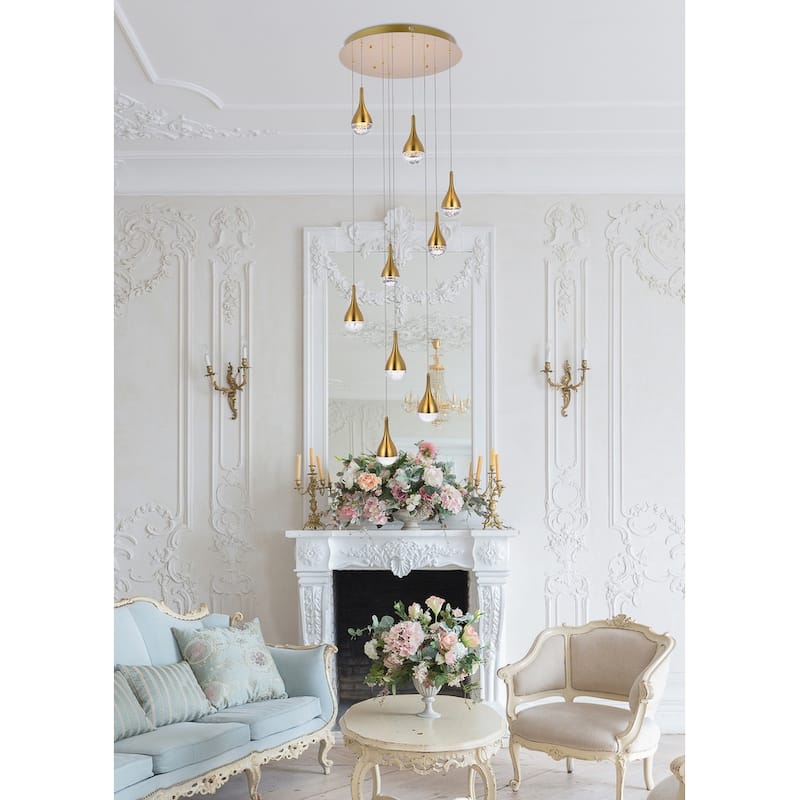 Indigo Home 24 inch LED chandelier in satin gold