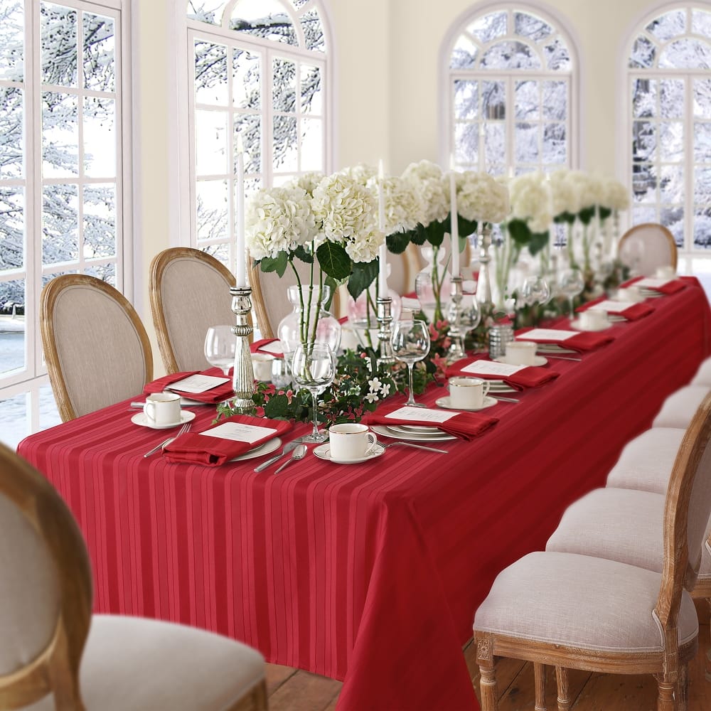 Denley Stripe Jacquard Fabric Tablecloth