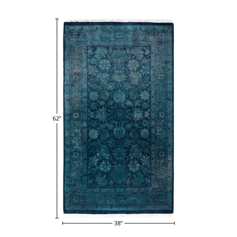 Fine Vibrance, One-of-a-Kind Hand-Knotted Area Rug - Purple, 3' 2" x 5' 2" - 3' 2" x 5' 2"