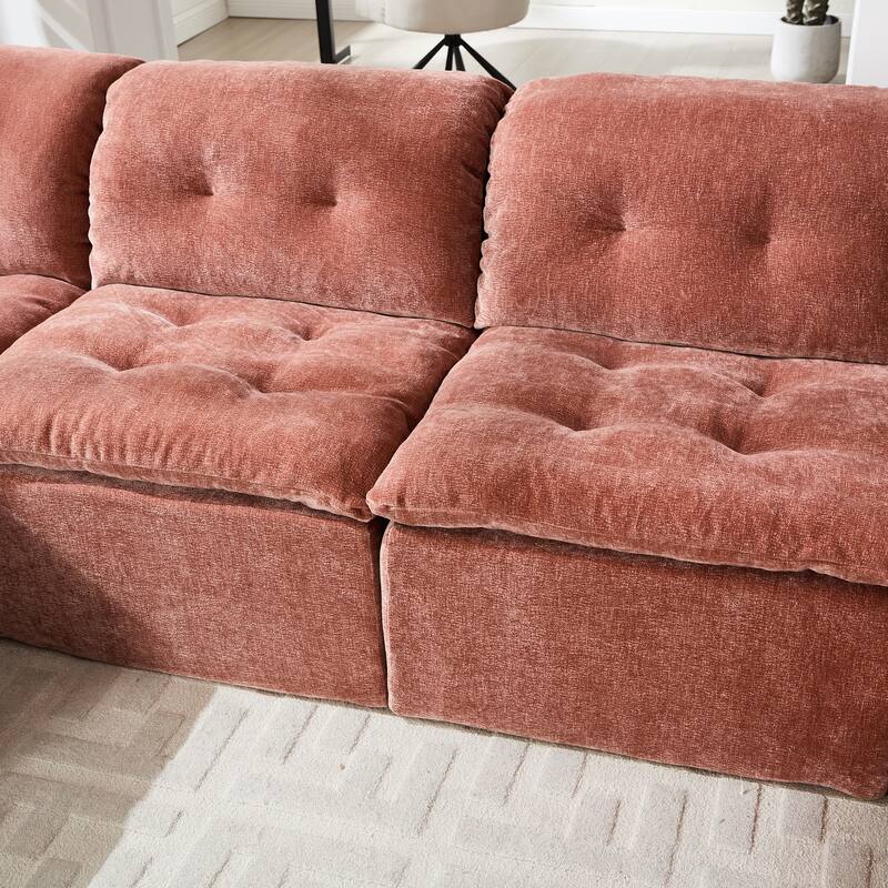 Modular Convertible Cushioned Sleeper Sofa Set