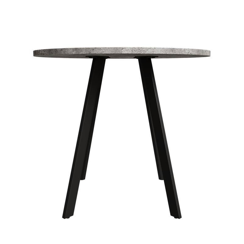Modern minimalist 31.5 inches circular dining table, gray cement texture