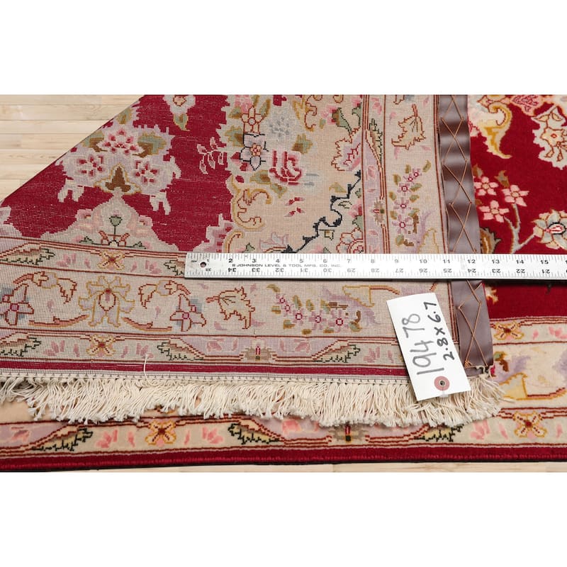 2'8''x6'7'' Runner Hand Knotted Wool Red Traditional 300 KPSI Rug - 2' 8'' x 6' 7''