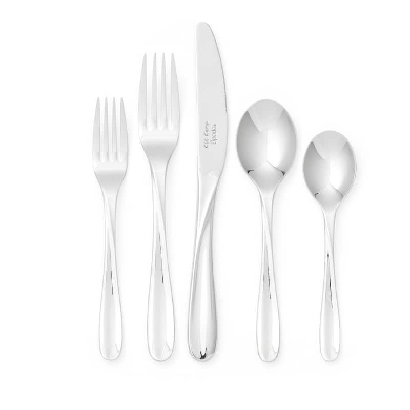 Kit Kemp for Spode Twist 20 Piece Cutlery Set Silver - Silver - Service for 4
