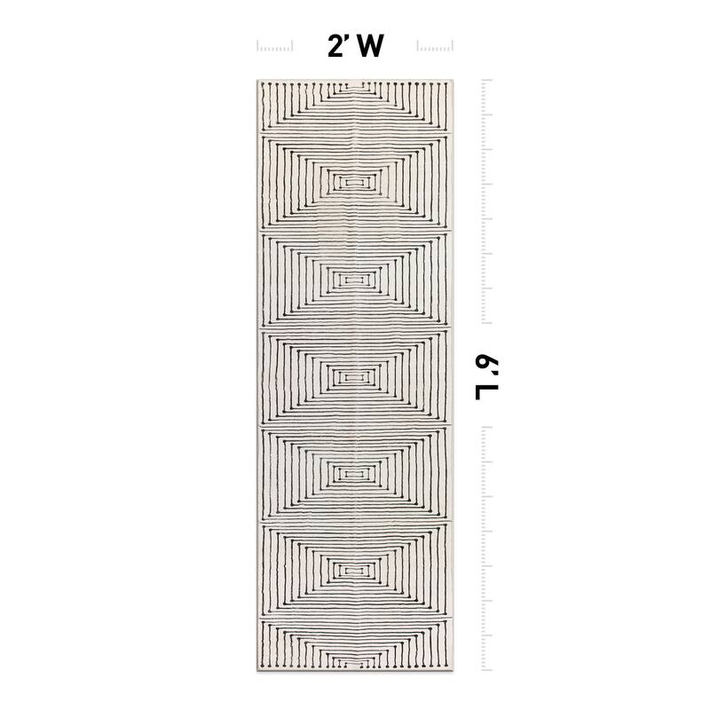 World Rug Gallery Bohemian Stripes Washable Non Slip Area Rug