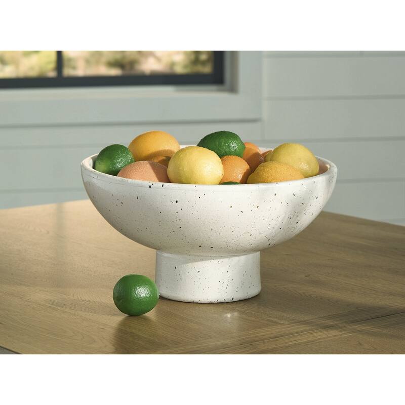Signature Design by Ashley Dallinworth White/Black Bowl - 15" W x 15" D x 7" H