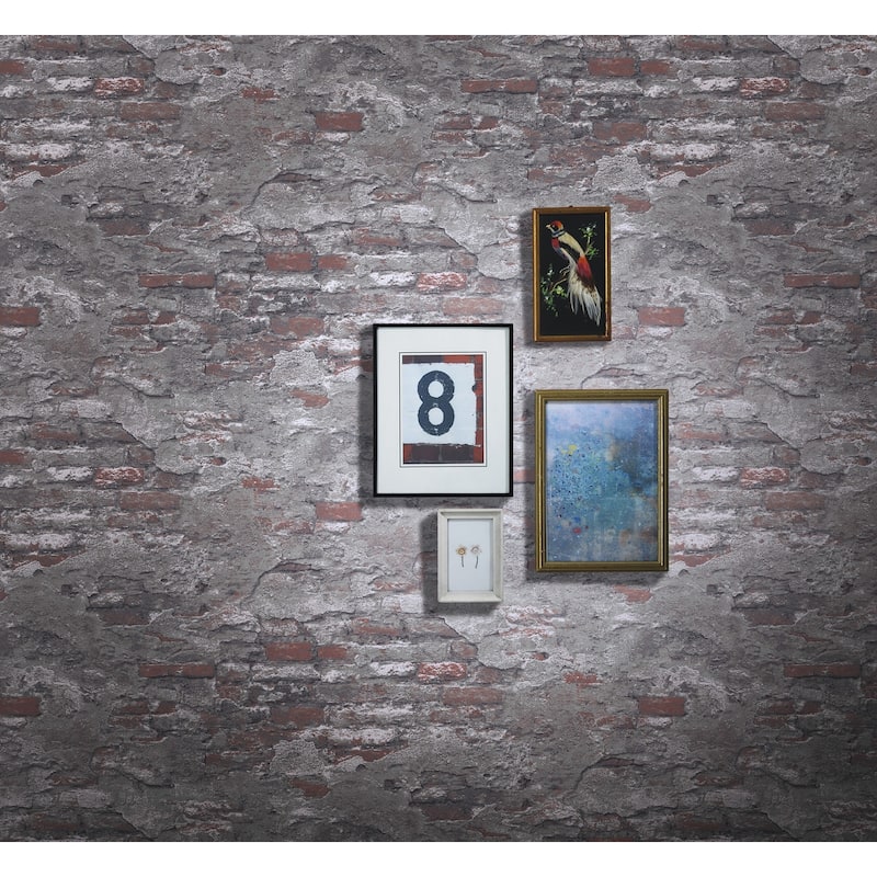 Rasch Templier Grey Distressed Brick Wallpaper