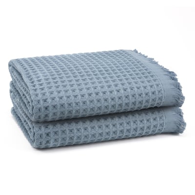 East'N Blue Lycia Turkish Cotton Waffle Bath Towel (Pack of 2)