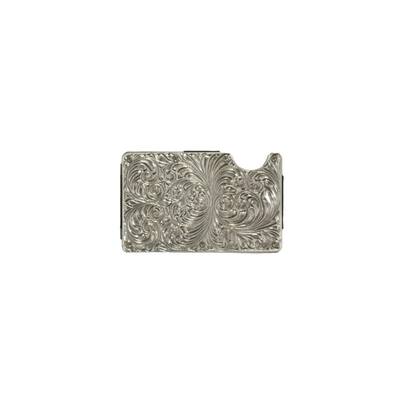 3D Western Wallet Mens Engraved Smart RFID Blocking Silver D250014536 - One Size