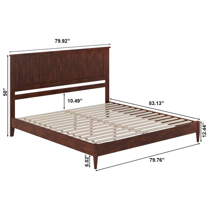 Naples Solid Wood Low Profile Platform Bed