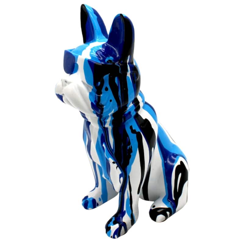 Interior Illusions Plus Blue Graffiti Dog with Glasses - 8" tall