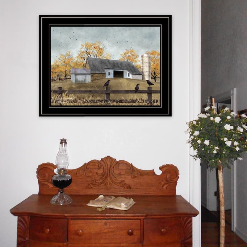 TrendyDecor4U Farmhouse "A Casual Conversation" Framed Print Wall Art by Billy Jacobs - Earthtone