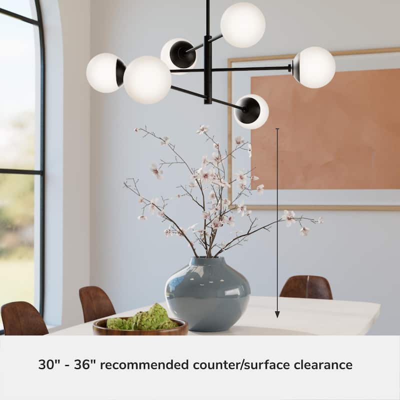 Hunter Hepburn Chandelier - Dining Room, Entry - Retro/Minimalistic, Sputnik