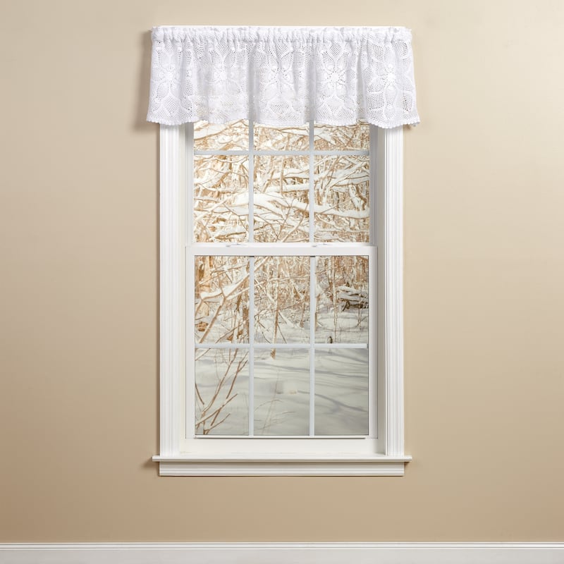 Park Designs Kadia Crochet Lace Valance 60” x 14” - 60" X 14"