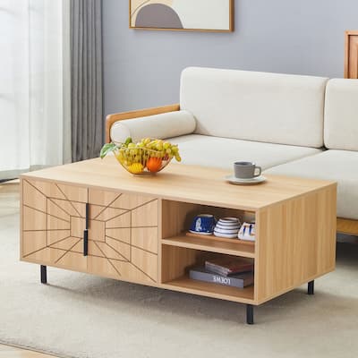 Spider Web Textured Modern MDF Coffee Table