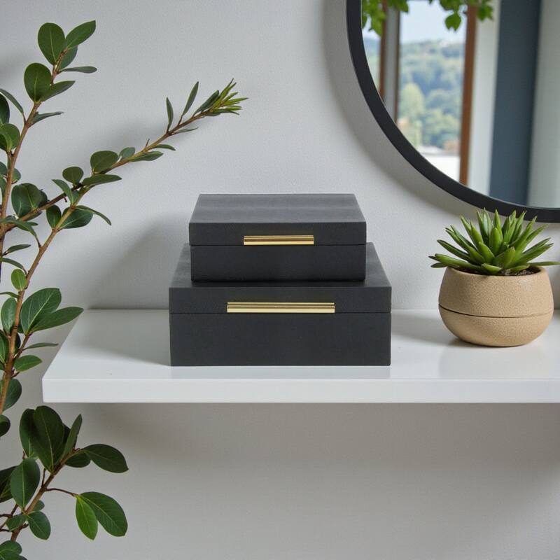 Lusan Black Vinyl Decorative Box Set
