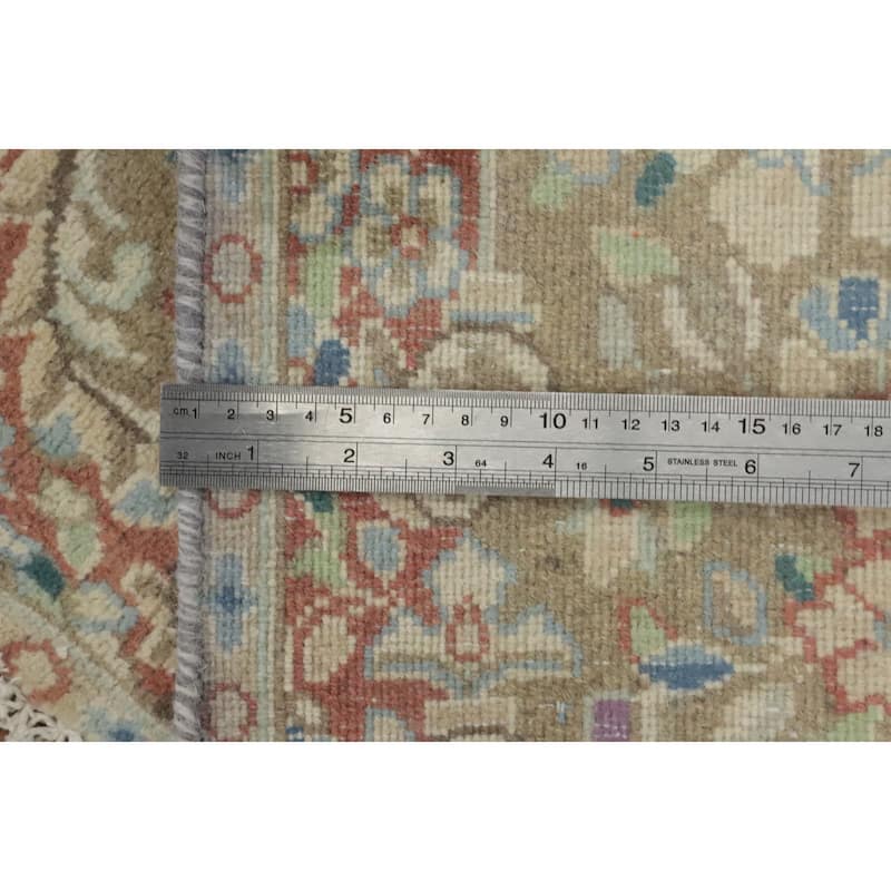 Hand Knotted Oriental 100% Wool Carpet Traditional Floral Brown Kerman Area Rug - 2' 9'' X 1' 10''