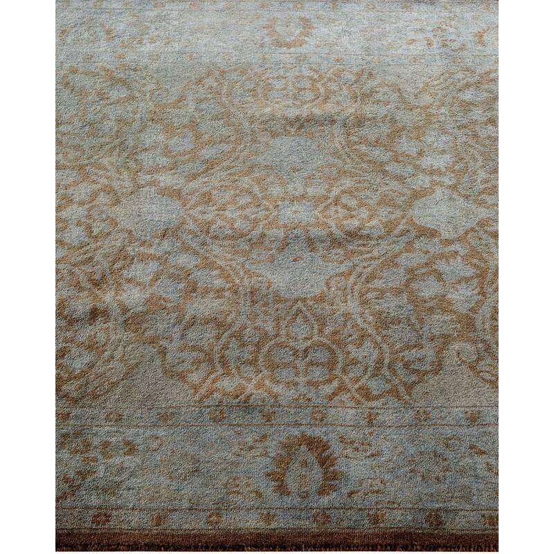 Overton Hand Knotted Wool Vintage Inspired Modern Contemporary Overdyed Brown Area Rug - 3' 1" x 5' 6"