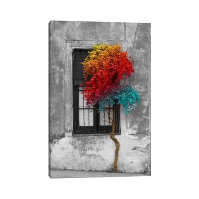 iCanvas "Tree in Front of Window Rainbow Pop Color Pop" by Panoramic Images Canvas Print