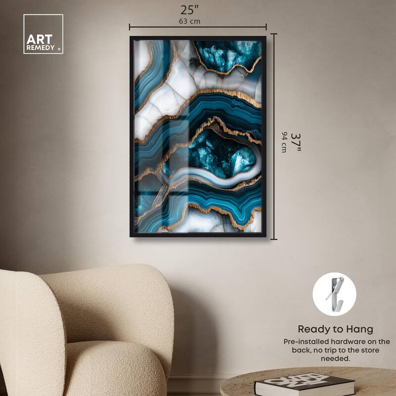 Teal Tectonic III Shadowbox by Art Remedy