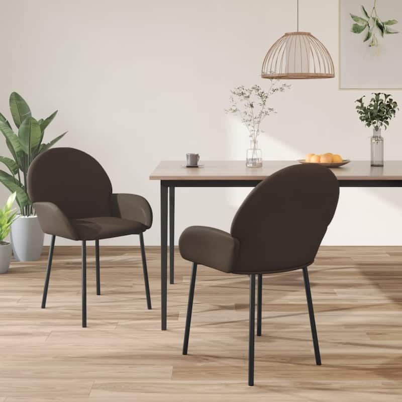 vidaXL Dining Chairs 2 Pcs Modern Accent Chair for Living Room Faux Leather - 22.8" x 22.4" x 30.9"
