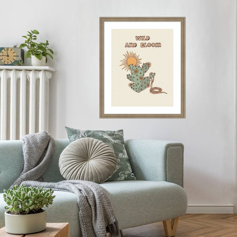 Wild a Bloom by Olena Kovalova Wood Framed Wall Art Print