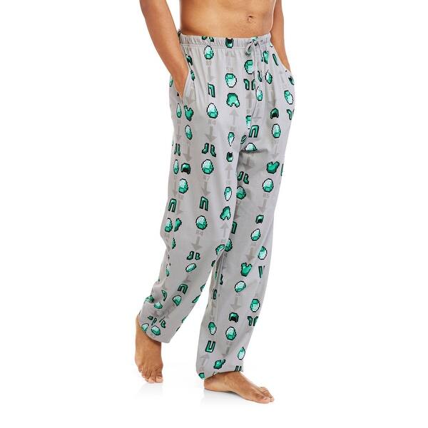Shop Men S 3d Minecraft Cotton Lounge Sleepwear Pajama Pants Gray Overstock 26636899